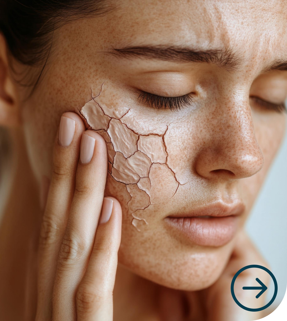 femme avec peau sèche pour l'hydratation peau hiver